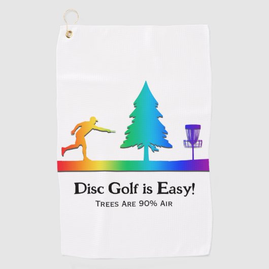 Rainbow Funny Disc Golf Putting Tree Obstakel Golfhanddoek (Voorkant)