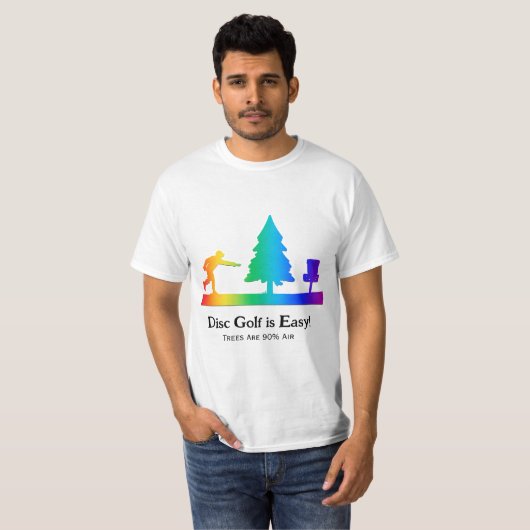Rainbow Funny Disc Golf Putting Tree Obstakel T-shirt (Voorkant volledig)