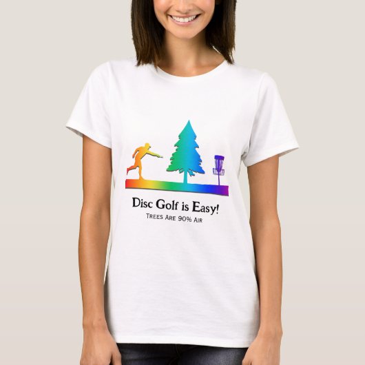Rainbow Funny Disc Golf Putting Tree Obstakel T-shirt (Voorkant)