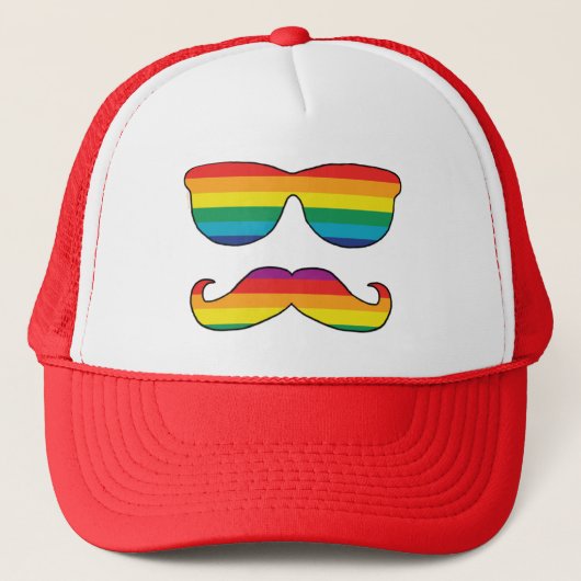 Rainbow Funny Face Trucker Pet (Voorkant)