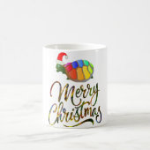 Rainbow Funny Turtle Wearing Santa Hat Xmas-cadeau Koffiemok (Center)