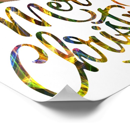 Rainbow Funny Turtle Wearing Santa Hat Xmas-cadeau Poster (Hoek)