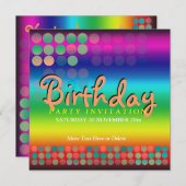 Rainbow Funtimes Verjaardagsfeestje Uitnodiging (Voorkant / Achterkant)