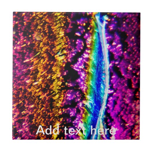 Rainbow fused glas tegeltje (Voorkant)