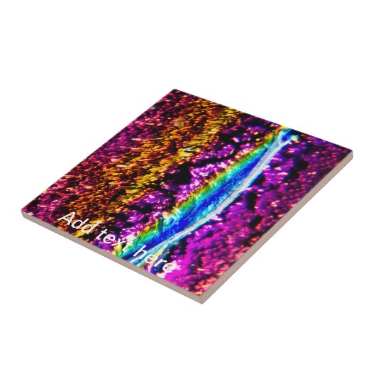 Rainbow fused glas tegeltje (Zijkant)