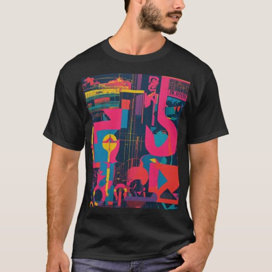 Rainbow Fusion: veelkleurig ontwerp" T-shirt (Voorkant)