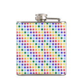 Rainbow Fuzzy Stippen Gepersonaliseerd Monogram Heupfles (Achterkant)