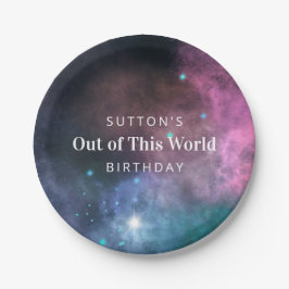 Rainbow Galaxy Birthday Papieren Bordje