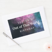 Rainbow Galaxy Birthday Rechthoekige Sticker (Envelop)