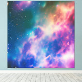 Rainbow Galaxy Blooming Stretched Canvas Afdrukken (Insitu (Houten vloer))