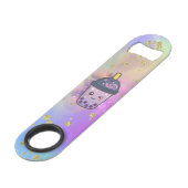 Rainbow Galaxy Boba Thee Glitter Flesopener Speed Flessenopener (Voorkant Gekanteld)
