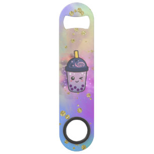 Rainbow Galaxy Boba Thee Glitter Flesopener Speed Flessenopener