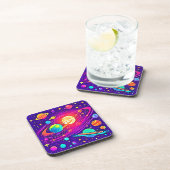 Rainbow Galaxy: Cartoon Fun Bier Onderzetter (Rechterzijde)