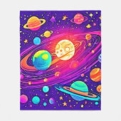Rainbow Galaxy: Cartoon Fun Fleece Deken (Voorkant)