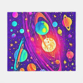 Rainbow Galaxy: Cartoon Fun Fleece Deken (Voorkant (Horizontaal))