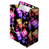 Rainbow Galaxy Cute Panda Love Heart Medium Cadeauzakje (Voorkant Gekanteld)