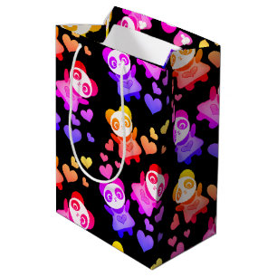 Rainbow Galaxy Cute Panda Love Heart Medium Cadeauzakje
