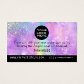 Rainbow Galaxy Hartelijk dank voor de korting van  Visitekaartje (Achterkant)