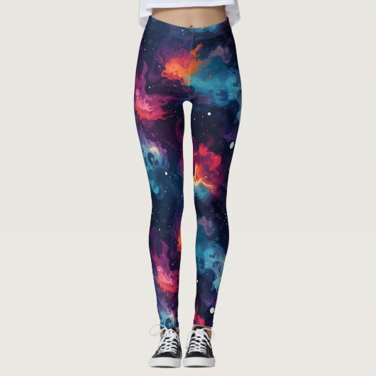 Rainbow Galaxy Pattern Leggings (Voorkant)