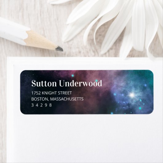 Rainbow Galaxy Return-adres Etiket (Insitu)