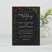 Rainbow Galaxy Starry Sparkle Wedding Kaart (Staand voorkant)