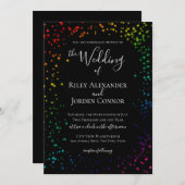 Rainbow Galaxy Starry Sparkle Wedding Kaart (Voorkant / Achterkant)