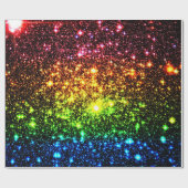 Rainbow Galaxy Wrapping Paper Cadeaupapier (Vlak)