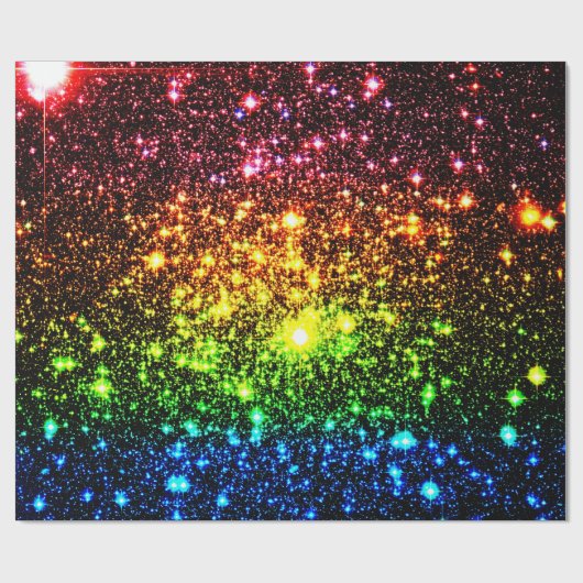 Rainbow Galaxy Wrapping Paper Cadeaupapier (Vlak)