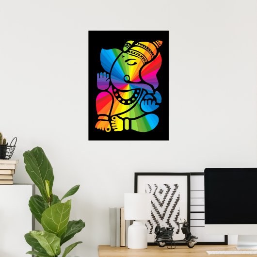 Rainbow Ganesha Poster (Thuiskantoor)