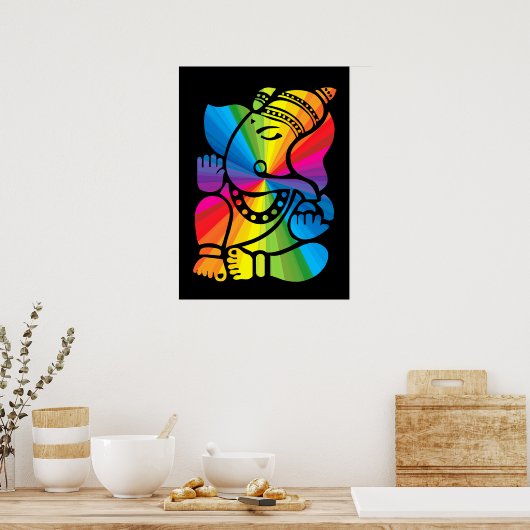 Rainbow Ganesha Poster (Keuken)