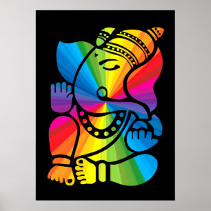 Rainbow Ganesha Poster