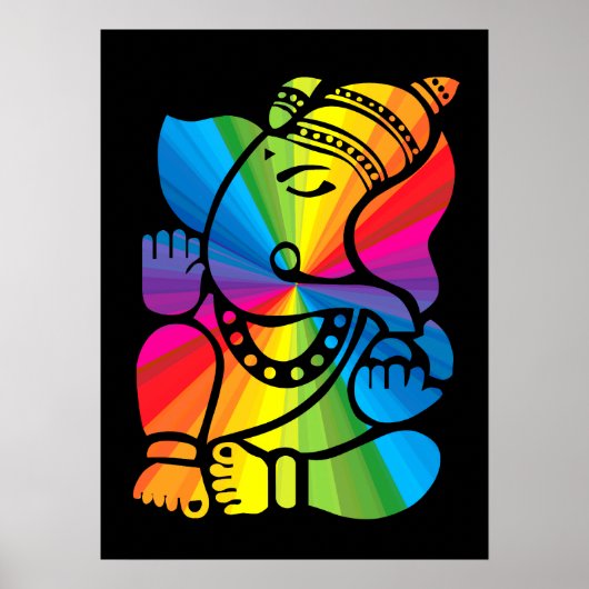 Rainbow Ganesha Poster (Voorkant)
