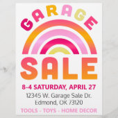 Rainbow Garage Sale Flyer-Sjabloon Flyer (Voorkant)