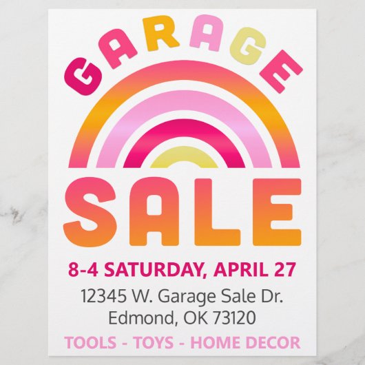 Rainbow Garage Sale Flyer-Sjabloon Flyer (Voorkant)