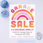 Rainbow Garage Sale Flyer-Sjabloon Flyer (Enkel)