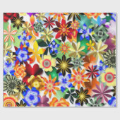 Rainbow Garden Art Deco Flowers Cadeaupapier (Vlak)