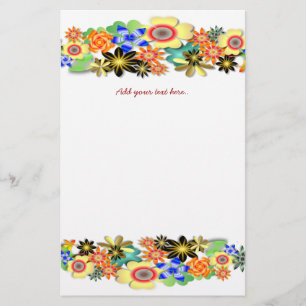 Rainbow Garden Fantacy Floral Briefpapier