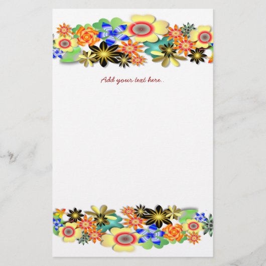 Rainbow Garden Fantacy Floral Briefpapier (Voorkant)