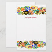 Rainbow Garden Fantacy Floral Briefpapier (Voorkant / Achterkant)