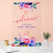 Rainbow GARDEN FLORAL Baby shower Welkom Acryl Bord (Huwelijk)