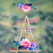 Rainbow Garden Floral Vrijgezellenfeest Welkom Acryl Bord (Neutraal)