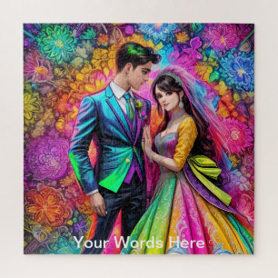 Rainbow Garden Neon Psychedelic Legpuzzel