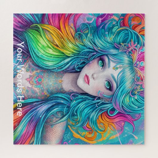 Rainbow Garden Neon Psychedelic Legpuzzel (Horizontaal)