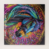 Rainbow Garden Neon Psychedelic Wildlife Natuur Legpuzzel (Horizontaal)