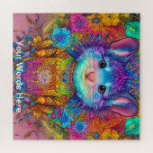 Rainbow Garden Neon Psychedelische Natuur Legpuzzel (Horizontaal)