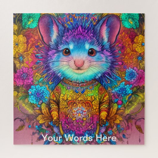 Rainbow Garden Neon Psychedelische Natuur Legpuzzel (Verticaal)
