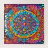 Rainbow Garden Neon Psychedelische Natuur Legpuzzel (Horizontaal)