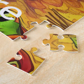 Rainbow Garden Neon Psychedelische Natuur Legpuzzel (Zijkant)