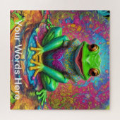 Rainbow Garden Neon Psychedelische Natuur Legpuzzel (Horizontaal)