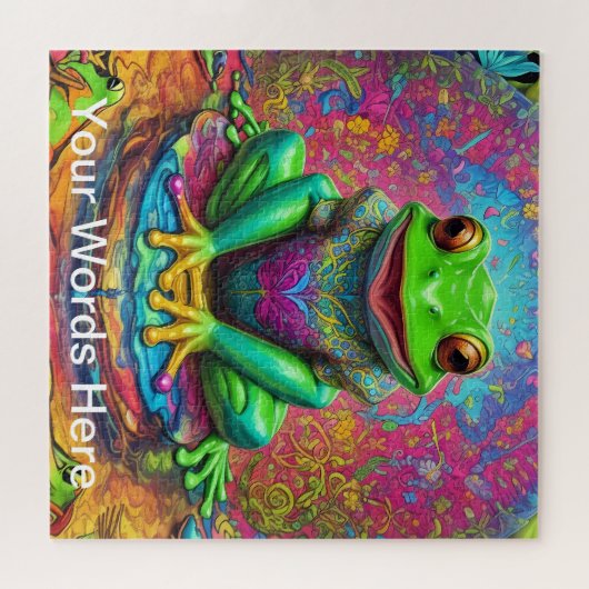 Rainbow Garden Neon Psychedelische Natuur Legpuzzel (Horizontaal)